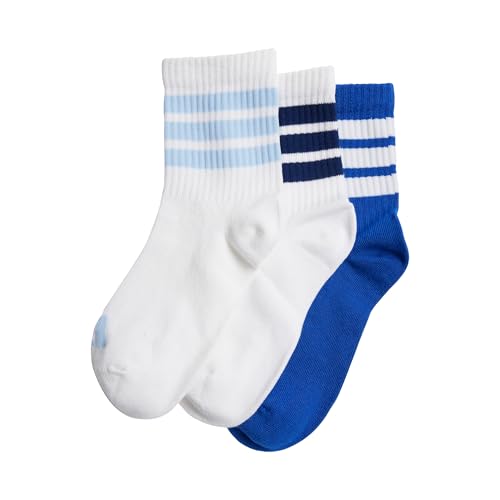 adidas Unisex-Kinder RIBBED 3PP SOCKS herrensocken, white/white/team royal blue, von adidas