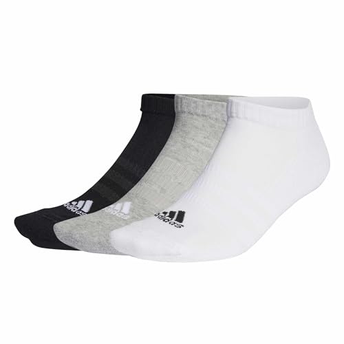 adidas Unisex Thin and Light Sportswear Low-Cut Socks 3 Pairs, Medium Grey Heather / White / Black, 8.5-10 von adidas