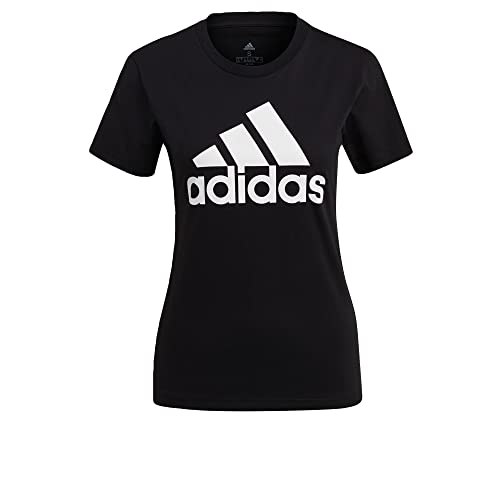 adidas Damen Essentials Logo Langarm T-Shirt, Black/White, S von adidas