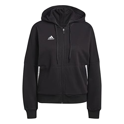 Adidas Women's CON22 FZ HOODYW Sweatshirt, Black/White, XS von adidas
