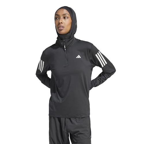 adidas Damen Own The Run Half-Zip Jacket Sweatshirt, Black, XS von adidas
