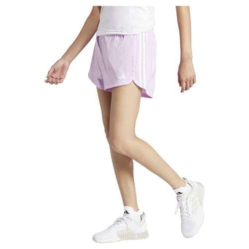 adidas Women's Pacer Training 3-Stripes Woven High-Rise Shorts Lässige, Bliss Lilac/White, M 5 inch von adidas