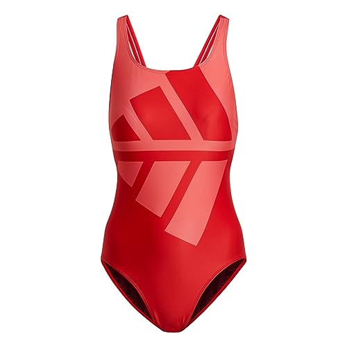 adidas Womens Swimsuit 3 Bars Suit, Vivid Red/Semi Turbo, HD0401, 44 von adidas