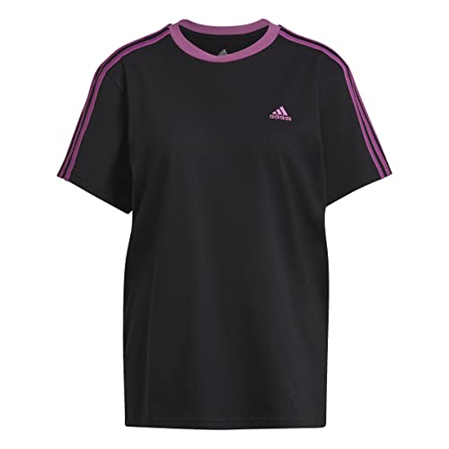adidas Womens T-Shirt (Short Sleeve) W 3S Bf T, Black/Semi Pulse Lilac, HL4449, S von adidas