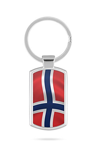 Schlüsselanhänger mit Gravur Wunschtext Name Norwegen Fahne von aina
