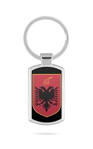 Schlüsselanhänger mit Gravur Wunschtext Name Albanien Fahne 6 von aina