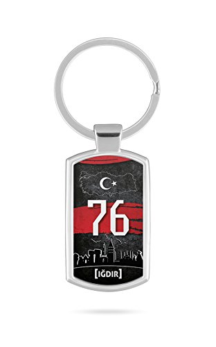 Schlüsselanhänger mit Gravur Wunschtext Name Türkei Igdir 76 Türkiye Plaka V2 von aina
