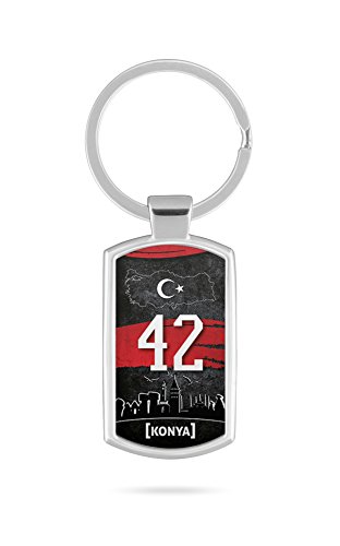 Schlüsselanhänger mit Gravur Wunschtext Name Türkei Konya 42 Türkiye Plaka V2 von aina