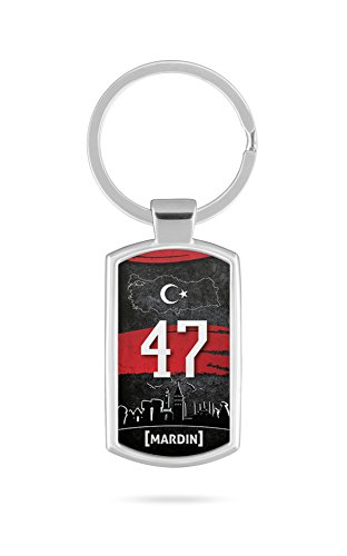 Schlüsselanhänger mit Gravur Wunschtext Name Türkei Mardin 47 Türkiye Plaka V2 von aina