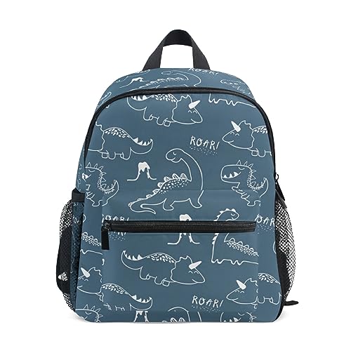 Junge Mädchen Kinderrucksack Kindergarten, Netter Dinosaurier Lässig Mini Backpack Büchertasche mit Brustgurt von alaza