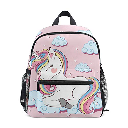 Kinderrucksack Junge Mädchen Kindergarten, Beautiful Cute Unicorn Lässig Mini Backpack Büchertasche mit Brustgurt von alaza