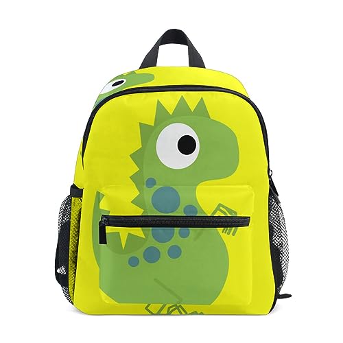 Junge Mädchen Kinderrucksack Kindergarten, Niedlicher Cartoon Grüner Dinosaurier Lässig Mini Backpack Büchertasche mit Brustgurt von alaza