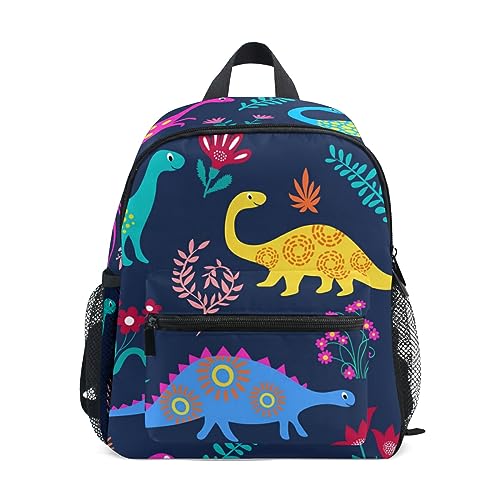 Junge Mädchen Kinderrucksack Kindergarten, Dinosaurier Süß Lässig Mini Backpack Büchertasche mit Brustgurt von alaza