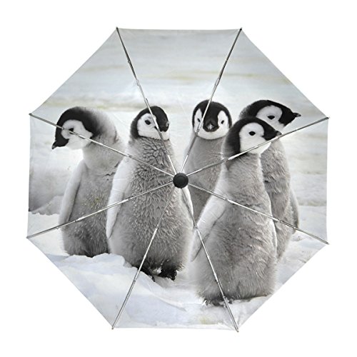 alaza Nette Pinguine Regenschirm Reise Auto Öffnen Schließen UV-Schutz Windsicher von alaza