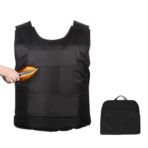 aleawol Stichschutzweste mit Abnehmbare Manganstahlplatte, Front-und Back Körperschutzweste, Einstellbar Stichhemmende Weste für Körper zu Schützen von aleawol