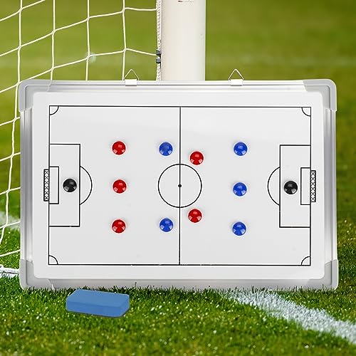 aleawol Taktiktafel Fußball, Doppelseitige Fussball Taktiktafel mit Rahmen aus Aluminiumlegierung, Trainertafel Fussball Coach Board (45x30.5cm) von aleawol