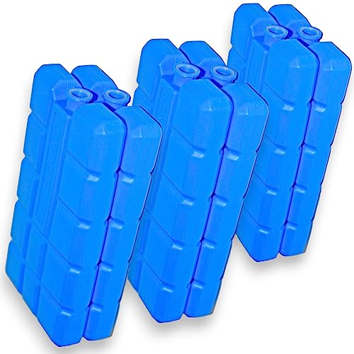 6 Stück Kühlakkus für Kühltasche, Kühlbox oder Flaschentasche. Kühlelemente in DREI Farbe Blau, Widerverwendbar von all-around24