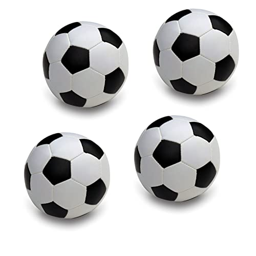 alldoro 63093 Softball 4er Set Ø 10 cm, 4 Bälle in schwarz/weiß, Softfußball aus Schaumstoff, Kinderball für Drinnen und Draußen, Fußball Pack mehrfarbig, Spielball für Kinder und Babys ab 0 Monaten von alldoro