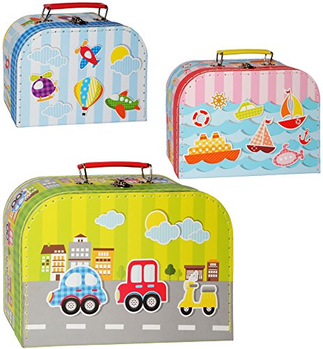 alles-meine.de GmbH 1 Stück Kinderkoffer/Koffer - MITTEL - Fahrzeuge - Flugzeug/Schiff/Auto - ideal als Geldgeschenk und für Spielzeug - Mädchen & Jungen - Kinder & E.. von alles-meine.de GmbH