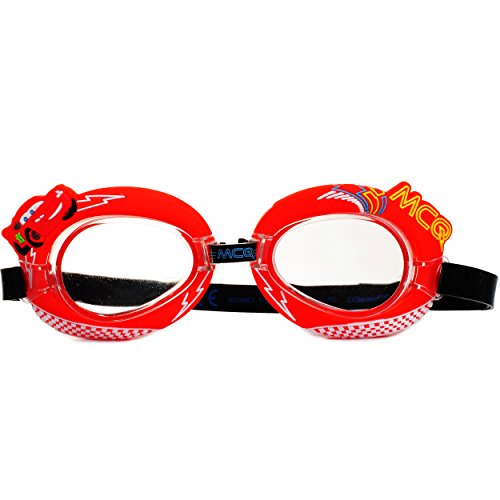 alles-meine.de GmbH 3-D Effekt Schwimmbrille/Chlorbrille/Taucherbrille - Disney Cars - Lightning McQueen - Auto - incl. Name - Kinder von 2 bis 12 Jahre - verstellbar /.. von alles-meine.de GmbH