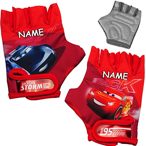 alles-meine.de GmbH Fahrradhandschuhe - Disney Cars Lightning McQueen - incl. Name - abgepolstert - 4 bis 6 Jahre - universal auch für Roller Dreirad Laufrad/Kinderfahrrad .. von alles-meine.de GmbH