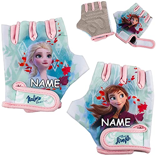 alles-meine.de GmbH Fahrradhandschuhe - Disney die Eiskönigin - Frozen - inkl. Name - abgepolstert & Anti rutsch - 3 bis 8 Jahre - universal auch für Roller und Dreirad Laufrad P.. von alles-meine.de GmbH