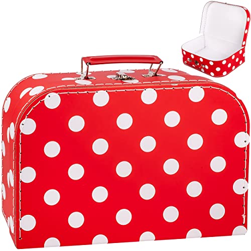 alles-meine.de GmbH Koffer/Kinderkoffer - GROß - Punkte rot & weiß - 30 cm - ideal für Spielzeug und als Geldgeschenk - Pappkoffer - Puppenkoffer - für Kinder & Erwachsene - Pa.. von alles-meine.de GmbH
