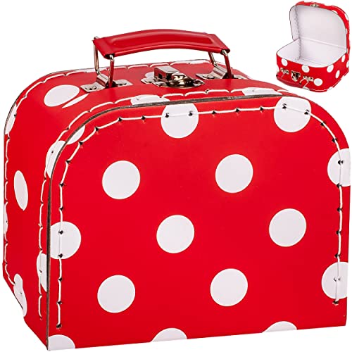 alles-meine.de GmbH Koffer/Kinderkoffer - KLEIN - Punkte rot & weiß - 16 cm - ideal für Spielzeug und als Geldgeschenk - Pappkoffer - Puppenkoffer - für Kinder & Erwachsene - P.. von alles-meine.de GmbH