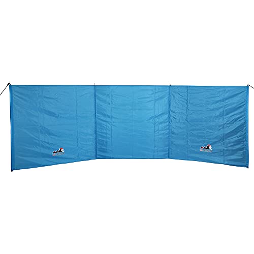 alloutdoor 4 Stangen // 3 Paneele, blauer Windschutz für Strand oder Camping, 400 cm x 135 cm von alloutdoor