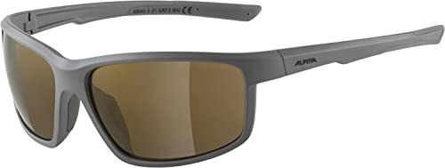 ALPINA DEFEY - Verspiegelte und Bruchsichere Sport- & Fahrradbrille Mit 100% UV-Schutz Für Erwachsene, moon-grey matt, One Size von ALPINA
