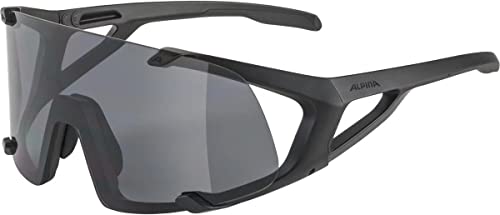 ALPINA HAWKEYE - Wasserabweisende und Beschlagfreie Sport- & Fahrradbrille Mit 100% UV-Schutz Für Erwachsene, all black matt, One Size von ALPINA