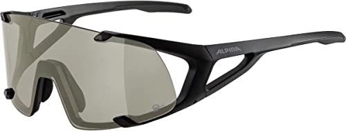 ALPINA HAWKEYE Q-LITE - Verspiegelte, Kontrastverstärkende & Beschlagfreie Sport- & Fahrradbrille Mit 100% UV-Schutz Für Erwachsene, black matt, One Size von ALPINA