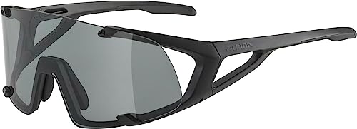 ALPINA HAWKEYE S - Wasserabweisende und Beschlagfreie Sport- & Fahrradbrille Mit 100% UV-Schutz Für Erwachsene, all black matt, One Size von ALPINA