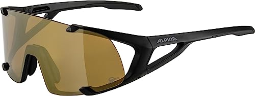 ALPINA HAWKEYE S Q-LITE - Verspiegelte, Kontrastverstärkende & Beschlagfreie Sport- & Fahrradbrille Mit 100% UV-Schutz Für Erwachsene, black matt, One Size von ALPINA
