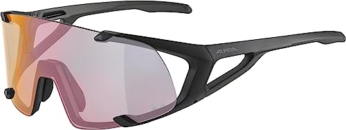 ALPINA HAWKEYE S QV - Selbsttönende, Bruchfeste & Beschlagfreie Sport- & Fahrradbrille Mit 100% UV-Schutz Für Erwachsene, black matt, One Size von ALPINA