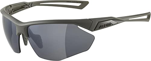 ALPINA NYLOS HR - Verspiegelte und Bruchsichere Sport- & Fahrradbrille Mit 100% UV-Schutz Für Erwachsene, moon-grey matt, One Size von ALPINA