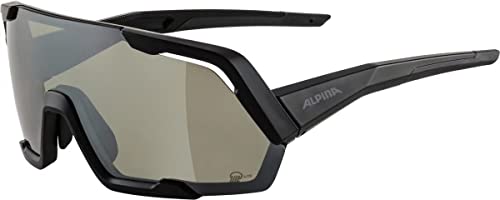 ALPINA ROCKET Q-LITE - Verspiegelte, Kontrastverstärkende & Beschlagfreie Sport- & Fahrradbrille Mit 100% UV-Schutz Für Erwachsene, black matt, One Size von ALPINA