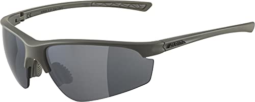 ALPINA TRI-EFFECT 2.0 - Indiv. Anpassbare, Bruchsichere Wechselscheiben Sport- & Fahrradbrille Mit 100% UV-Schutz Für Erwachsene, moon-grey matt, One Size von ALPINA