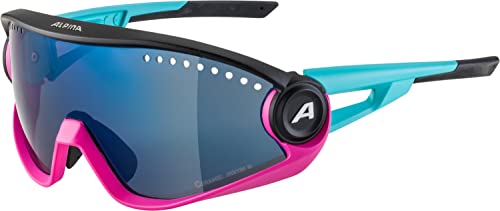 ALPINA 5W1NG - Verspiegelte und Bruchsichere Sport- & Fahrradbrille Mit 100% UV-Schutz Für Erwachsene, blue-blue, One Size von ALPINA