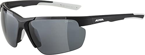 ALPINA DEFEY HR - Verzerrungsfreie und Bruchsichere Sport- & Fahrradbrille Mit 100% UV-Schutz Für Erwachsene, black-white matt, One Size von ALPINA