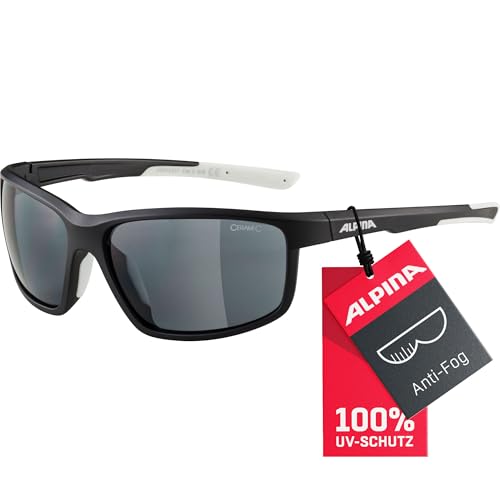 ALPINA DEFEY - Verzerrungsfreie und Bruchsichere Sport- & Fahrradbrille Mit 100% UV-Schutz Für Erwachsene, black matt-white, One Size von ALPINA