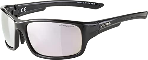 ALPINA LYRON S - Verspiegelte und Bruchsichere Sport- & Fahrradbrille Mit 100% UV-Schutz Für Erwachsene, black gloss, One Size von ALPINA