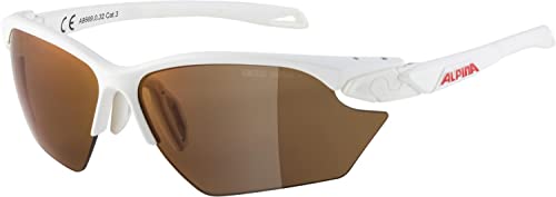 ALPINA TWIST FIVE S HR Q-LITE - Verspiegelte, Kontrastverstärkende & Beschlagfreie Sport- & Fahrradbrille Mit 100% UV-Schutz Für Erwachsene, white matt, One Size von ALPINA