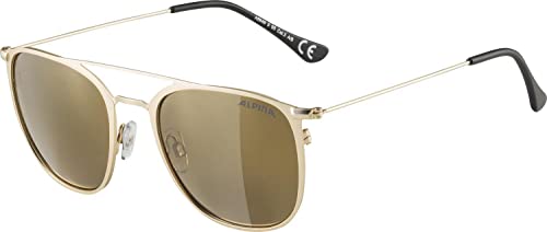 ALPINA ZUKU - Verspiegelte und Bruchsichere Sonnenbrille Mit 100% UV-Schutz Für Erwachsene, gold matt, One Size von ALPINA