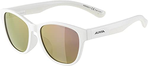 ALPINA FLEXXY COOL KIDS II - Verspiegelte und Bruchsichere Sonnenbrille Mit 100% UV-Schutz Für Kinder, white gloss, One Size von ALPINA