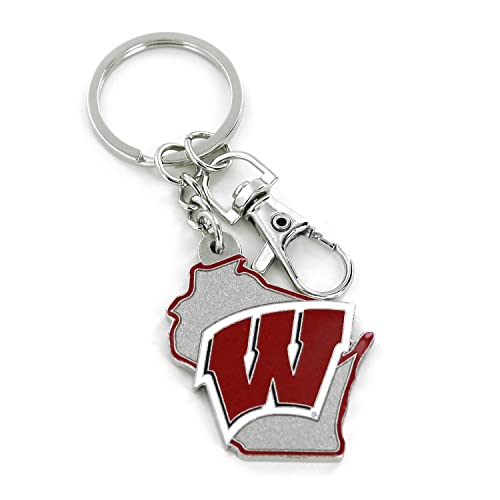 aminco NCAA Wisconsin Badgers State Design Schwerer Schlüsselanhänger von aminco
