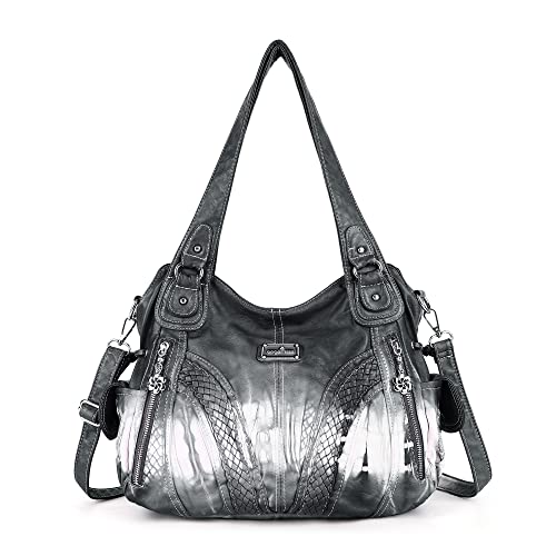 AngelKiss Handtasche Damen Schultertasche Multifunktionale Umhängetaschen Wasserdicht PU Veganes Leder mit Reißver Schlusstaschen von Angel Kiss