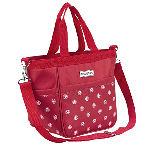 anndora Damen Handtasche Umhängetasche Schultertasche rot weiß gepunktet von anndora