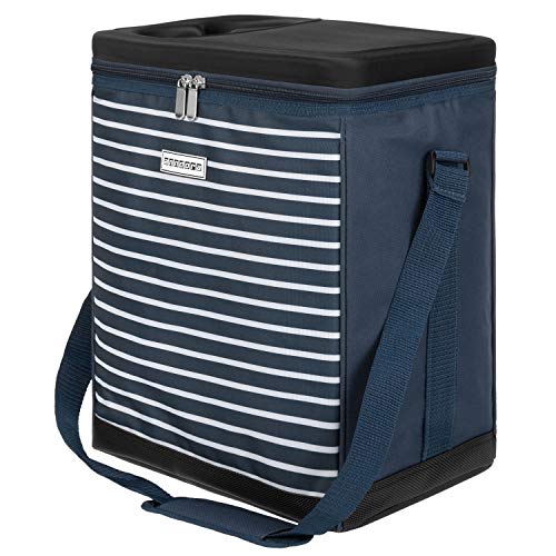 anndora Kühltasche 32 Liter Navy blau weiß - auch passend als Kühleinsatz für Einkaufstrolley carrycruiser von anndora