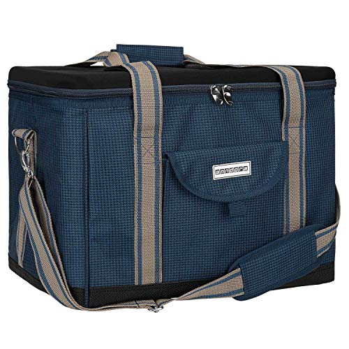 anndora Kühltasche XL Blau Hahnentritt 40 Liter Isoliertasche Picknicktasche von anndora